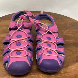 Geox Respira Girls Pink/Purple Slip On Closed Toe Walking Sandals Size 2